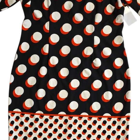 Alexa B. Nites Stylish Polka Dot Midi Dress - Black, White, and Red Size 18 - Picture 2 of 8